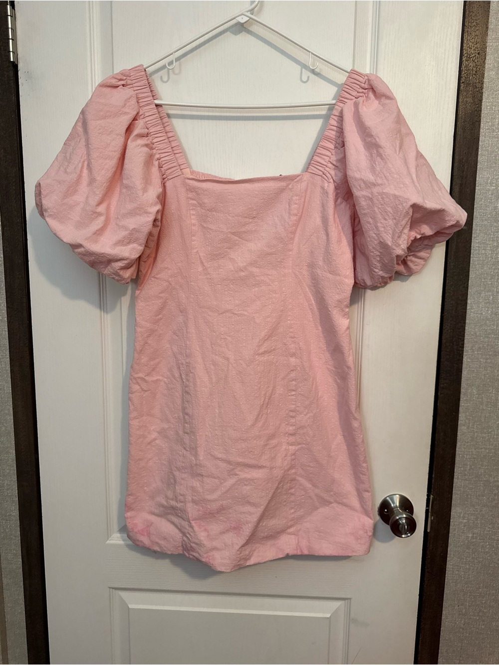 Tuscany Puff Sleeve Mini Dress Baby Pink